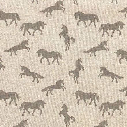 Chatham Printed Linen - 140cm (Unicorns Grey)