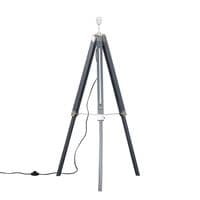 Clipper Wooden & Chrome Tripod Floor / Table Lamps