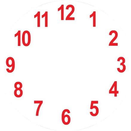 Clock Sticker  Round- - 30cm Diameter - Red
