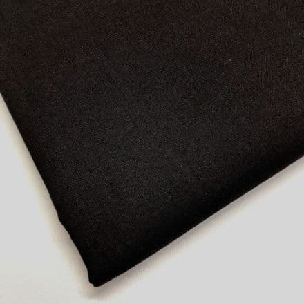 Cordoba Plain Cotton  Fabric 150cm - (Black)