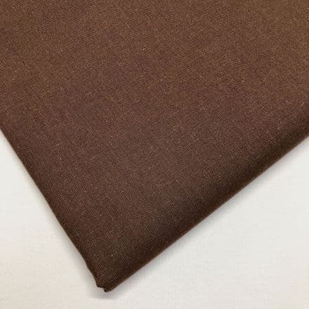Cordoba Plain Cotton  Fabric 150cm - (Brown)