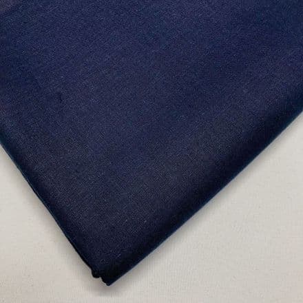 Cordoba Plain Cotton  Fabric 150cm - (Navy)