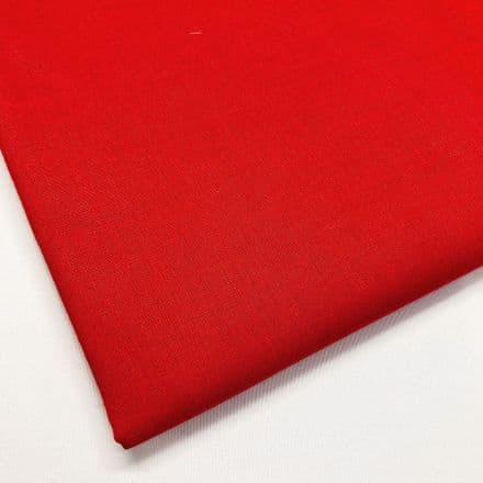 Cordoba Plain Cotton  Fabric 150cm - (Red)