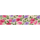 Cotton Bias Binding - 20mm - Floral Print Pink/Cream/Green- 25mtrs