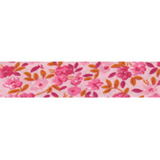 Cotton Bias Binding - 20mm - Floral Print Pink/Orange- 25mtrs