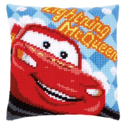 Cross Stitch Cushion Kit - Cars (Lightning McQueen)