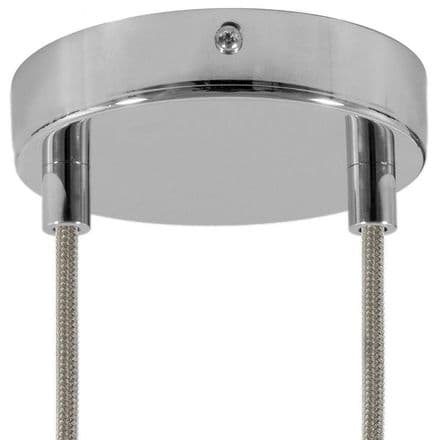 Cylindrical Metal 2-hole Ceiling Rose Kit - Chrome Silver