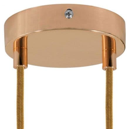 Cylindrical Metal 2-hole Ceiling Rose Kit - Copper