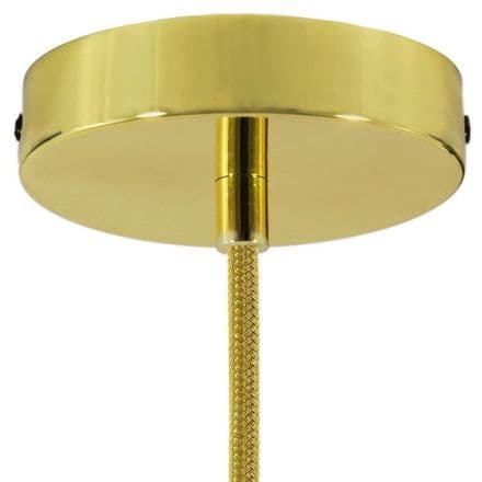 Cylindrical Metal Ceiling Rose Kit - Brass