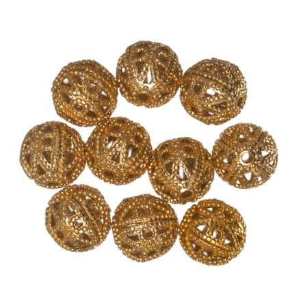 Deluxe Filigree Oval Beads  - (Gold)