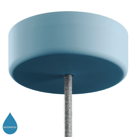 EIVA Cylindrical Outdoor Ceiling Rose Kit - In Soft Touch Silicone Soft Blue