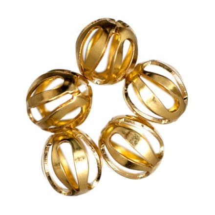 Filigree Oval Beads  - (Gold)