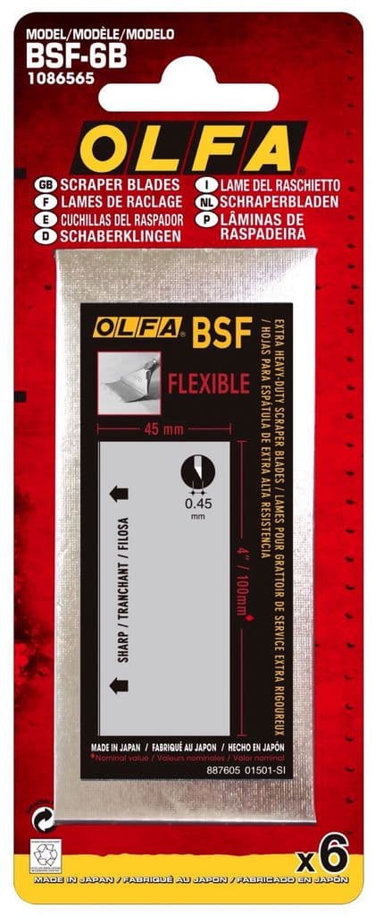 Flexible Scraper Blades - Pack of 6      100mm x 45mm    OLF/BSF6B