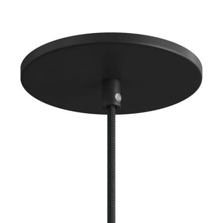 Flush-Mounted Ceiling Rose with 1 Central Hole - Matt Black Finish