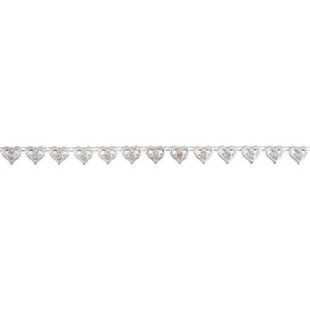 Heart Jewel Trim - Recycled Plastic (Clear & Silver) 10m x 13mm