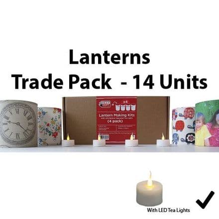 Lantern Making Kit  - 4 Pack  With Battery LED Tea Lights   x 14 units