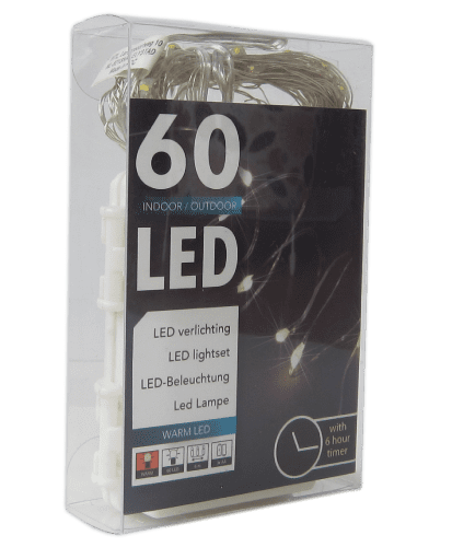 LED  String Chain Lights with 60 Micro LEDs  6mtr length  Plus TIMER for  OUTDOORS