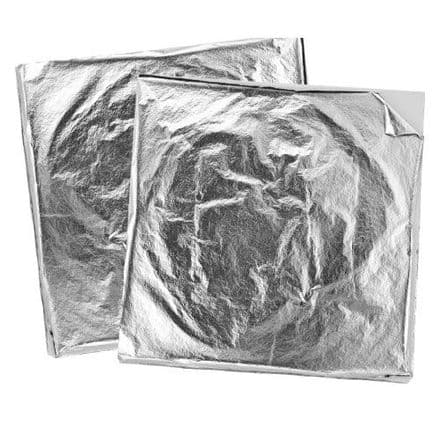 Metallic Metal Foil Sheets - Silver- 14cm x 14cm  - Pack 10    (15311)