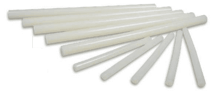 Mini Glue Sticks - 7mm x 10cm long -  12 per pack - Hot melt  (Item No: 65709)
