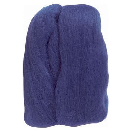 Natural Wool Roving - (Blue) 20g