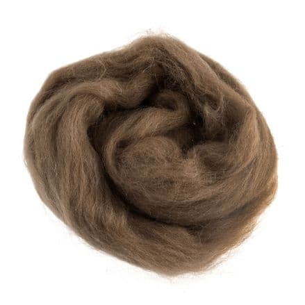 Natural Wool Roving - (Café au Lait) 10g