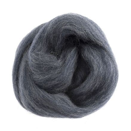 Natural Wool Roving - (Melange Blue) 10g