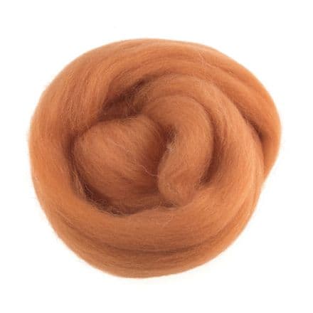 Natural Wool Roving - (Orange) 10g