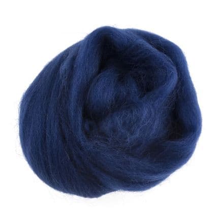 Natural Wool Roving - (Sapphire) 10g