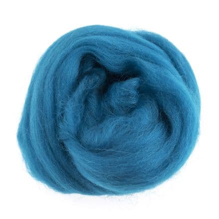 Natural Wool Roving - (Turquoise) 10g