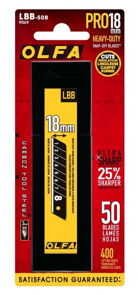 Olfa Excel Black Ultra Sharp Blade 18mm (Pack of 50)   OLF/LBB50B