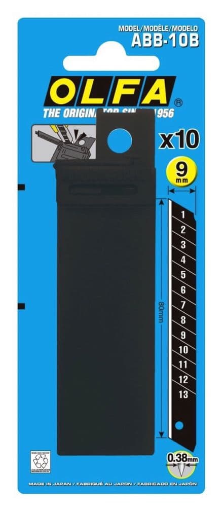 Olfa Excel Black Ultra Sharp Snap-Off Blade 9mm (Pack of 10)  OLF/ABB10B