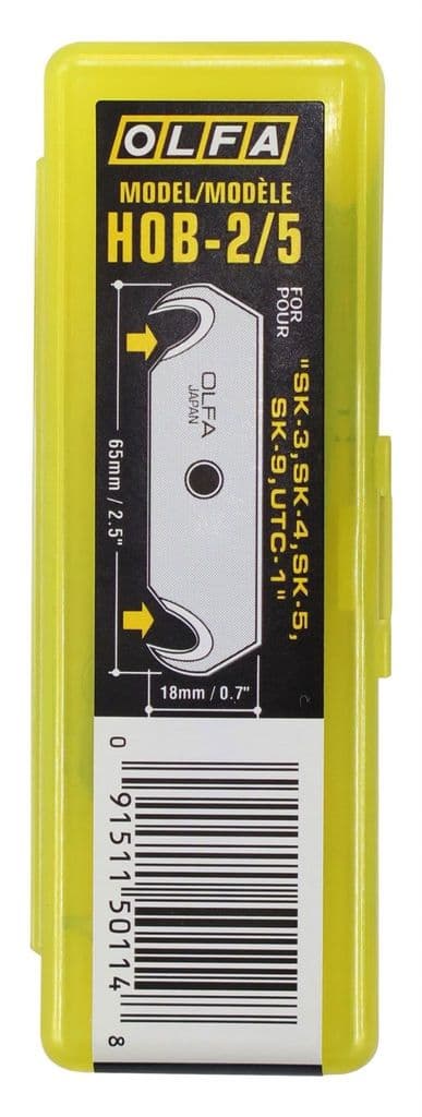 OLFA HOB-2/5 Hook Blade for 17.5mm SK Series Cutters  (5 Pack)     OLF/HOB2