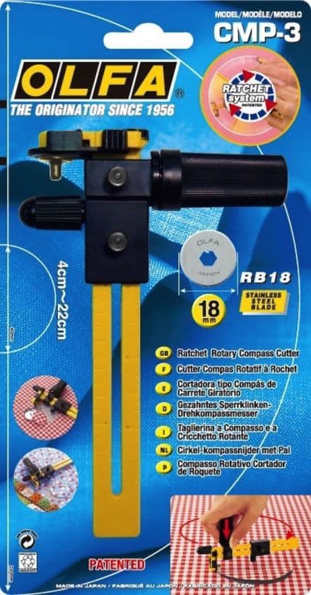 Olfa Ratchet  ROTARY BLADE  Compass Circle Cuter  (4.8cm to 21.6cm Diameter)    OLF/CMP3