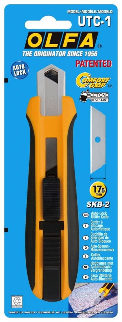 Olfa Retractable Auto-Lock Utility Safety Knife Cutter & Comfort Grip  OLF/UTC1