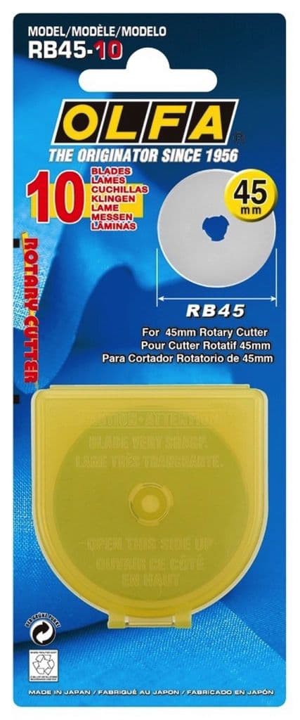 Olfa Rotary Blade  (10 Blades in a Pack)    45mm      OLF/RB4510