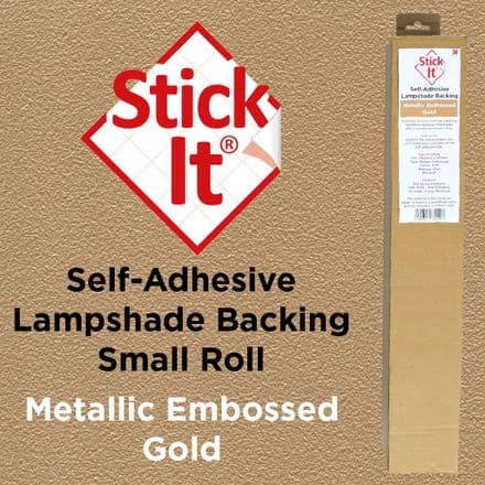 Small Roll- Self-Adhesive Lampshade Vinyl Metallic Embossed  -Gold -1460mm x 500mm