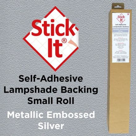 Small Roll - Self-Adhesive Lampshade Vinyl Metallic Embossed  -Silver-1460mm x 500mm