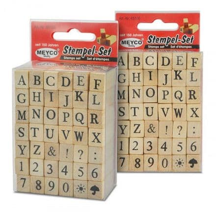 Stamps Set - Letters and Numbers  - 42 Pieces - 7MM High (65100)