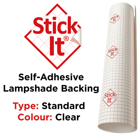 Stick-It ® - 25 Metre roll  - Self-Adhesive Lampshade Material- 150cm - Clear