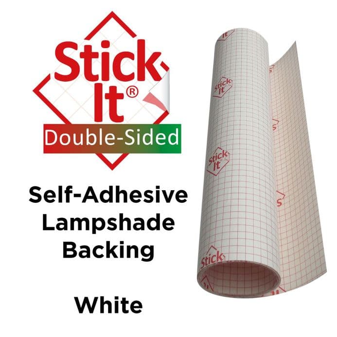 Stick-It ® - Double Sided PVC - White - 145cm Self-Adhesive Lampshade Material