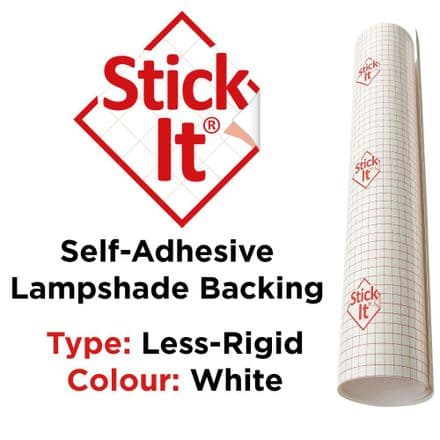 Stick-It ® -  LESS-RIGID  -  Self-Adhesive Lampshade Material 150cm  -White