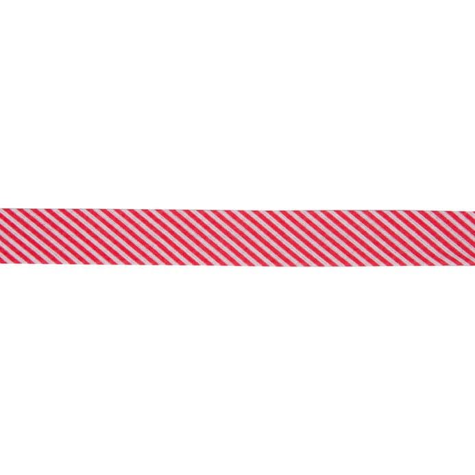 Striped Bias Binding Trim - 25m (Red  & White)