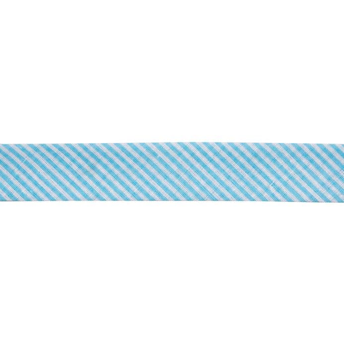 Striped Bias Binding Trim - 25m (Turquoise & White)