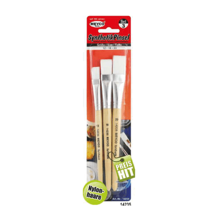 Synthetic Stencil Paint  Brushes x 3 (Item No: 14235)