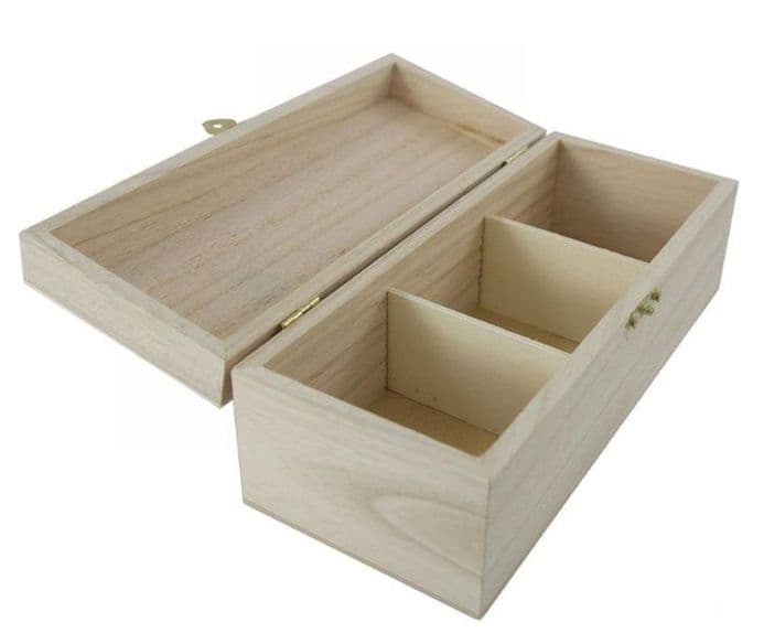 Tea Box with 3 Sections - 205mm x 80mm x 80mm