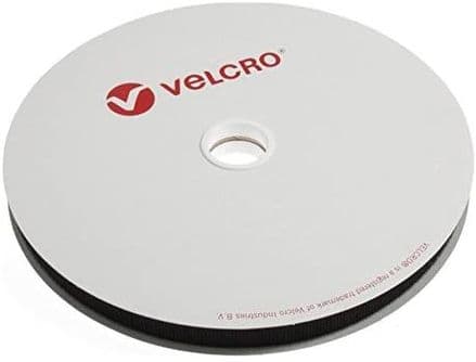 Velcro HOOK ONLY Tape: Self-Adhesive: 25m x 20mm: Black - 2V11H20\BLK
