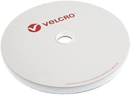 Velcro LOOP ONLY Tape: Self-Adhesive: 25m x 20mm: White - 2V11L20\WHT