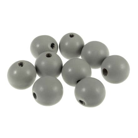 Wooden Craft Beads  - (Grey)