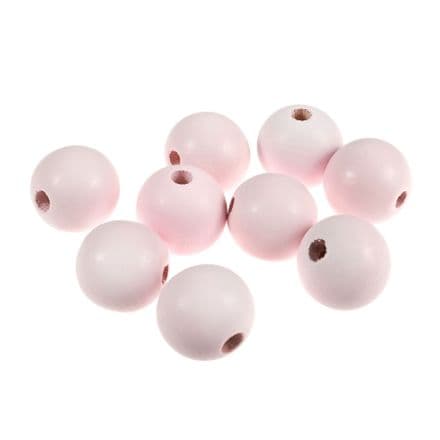 Wooden Craft Beads  - (Pale Pink)