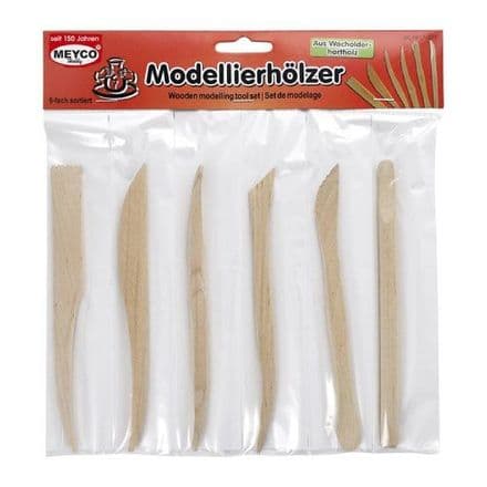 Wooden Modelling Tools  assorted 6 pack (14271)